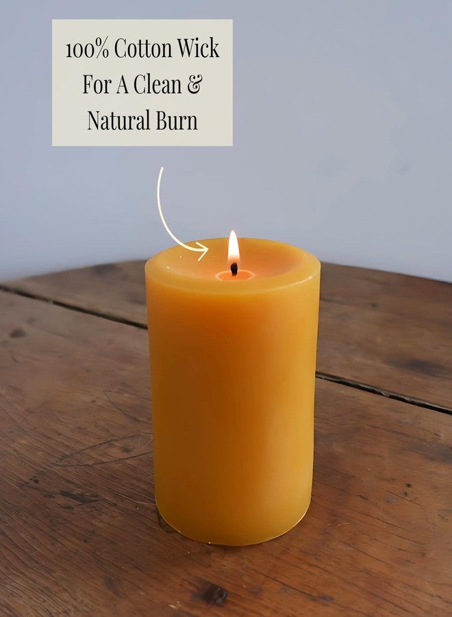 Candlestock 100% USA Beeswax Pillar Candle - Handmade in Woodstock, NY - Natural with 100% Cotton Wick - Long-Burning & Dripless 3x3 (2 Candles) - Image 2